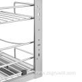 3-tier pull-out stainless steel dish drying rack